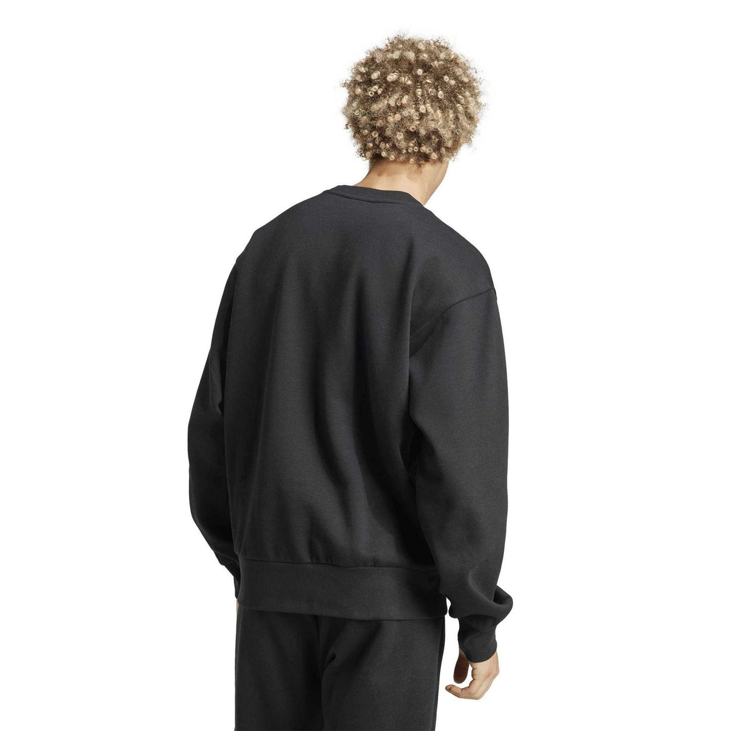Black - Back - Adidas Mens Logo Crew Neck Sweatshirt