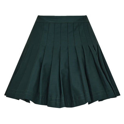 Green - Back - Lacoste Womens-Ladies Jupe Embroidered Logo Mini Skirt