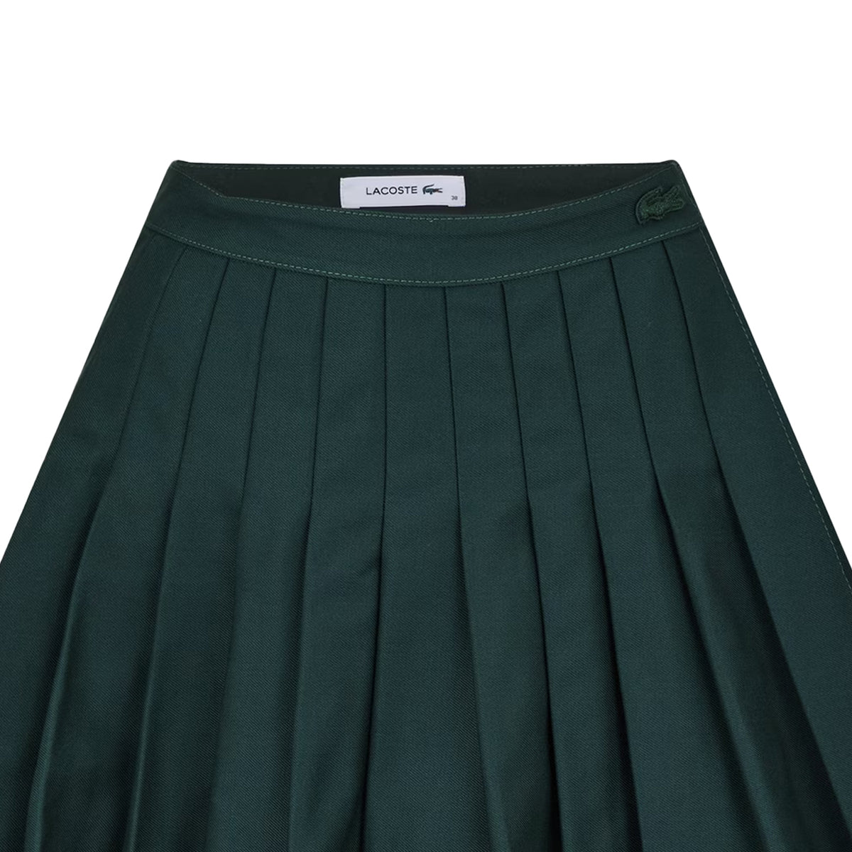 Green - Side - Lacoste Womens-Ladies Jupe Embroidered Logo Mini Skirt