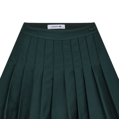 Green - Side - Lacoste Womens-Ladies Jupe Embroidered Logo Mini Skirt