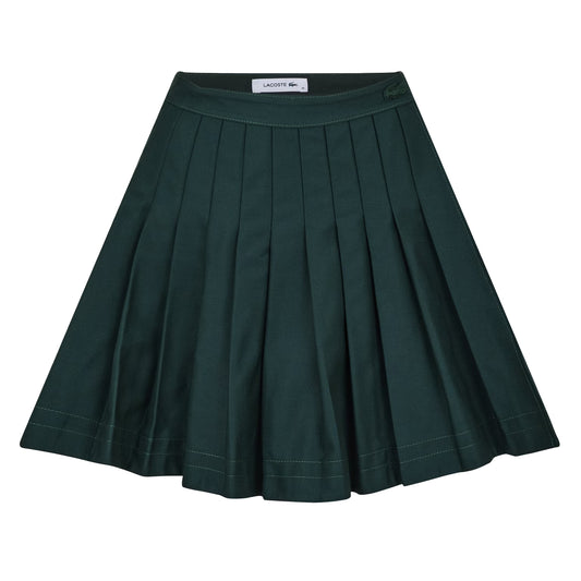 Green - Front - Lacoste Womens-Ladies Jupe Embroidered Logo Mini Skirt