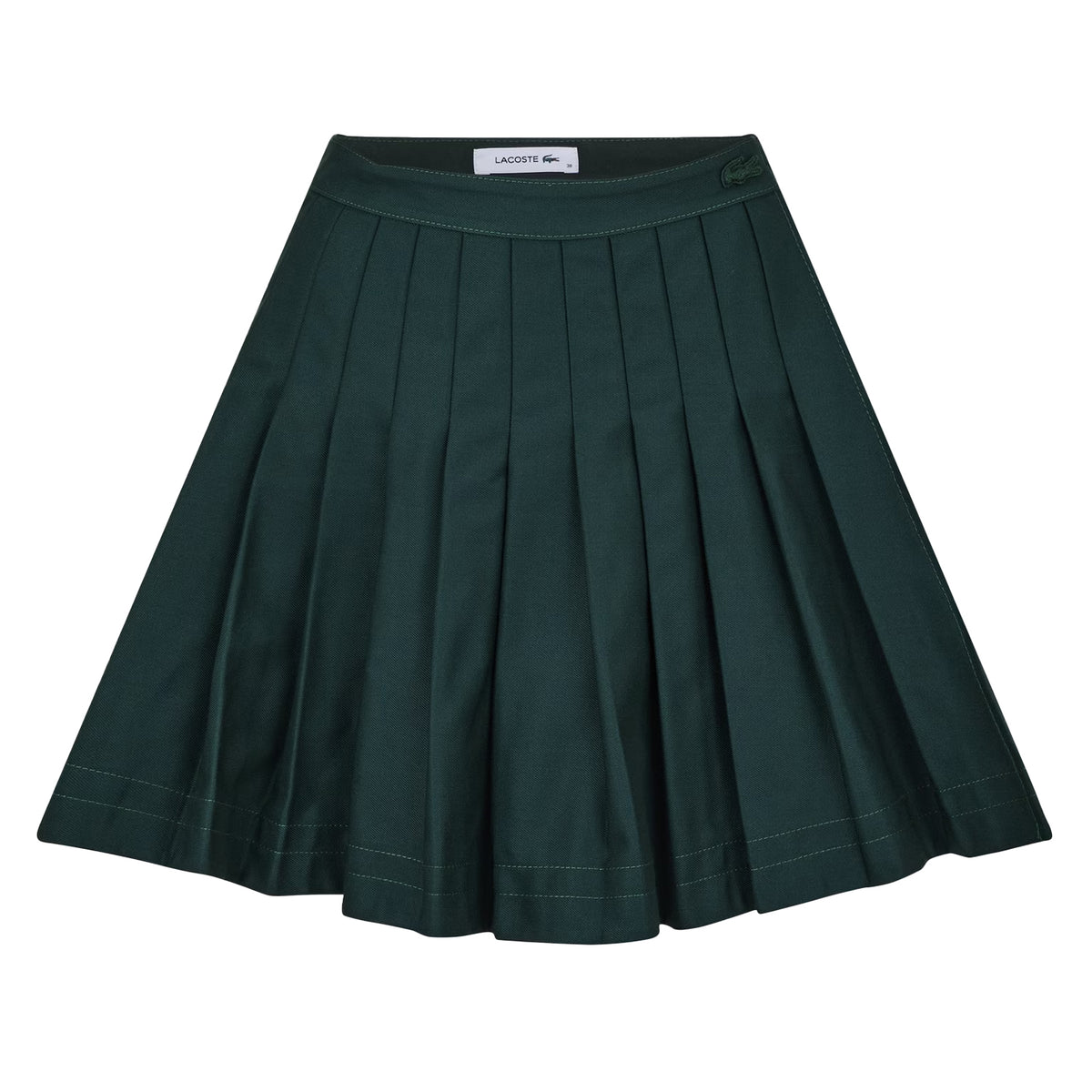 Green - Front - Lacoste Womens-Ladies Jupe Embroidered Logo Mini Skirt