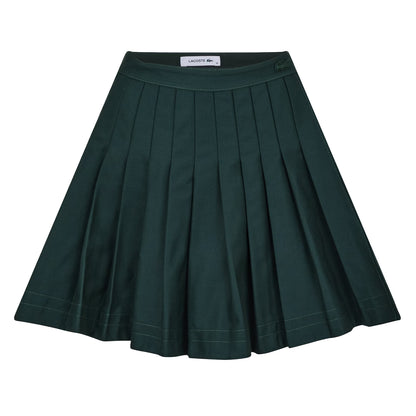Green - Front - Lacoste Womens-Ladies Jupe Embroidered Logo Mini Skirt