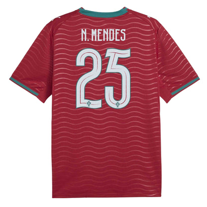 Red - Back - Puma Mens Mendes 2026 Portugal FC Home Jersey