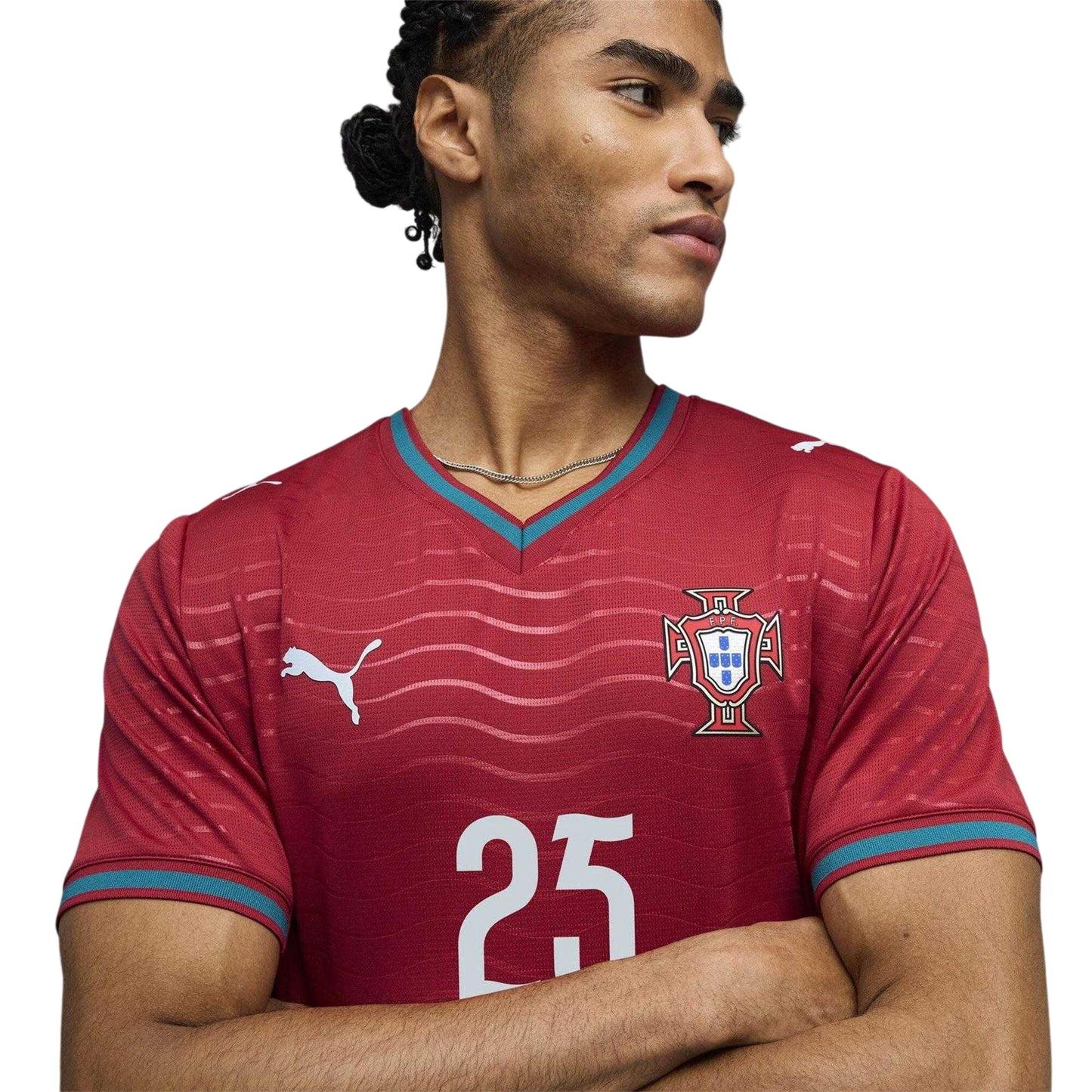 Red - Side - Puma Mens Mendes 2026 Portugal FC Home Jersey