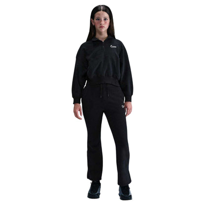 Black-White - Lifestyle - Nike Girls Fleece High Collar Sweatshirt