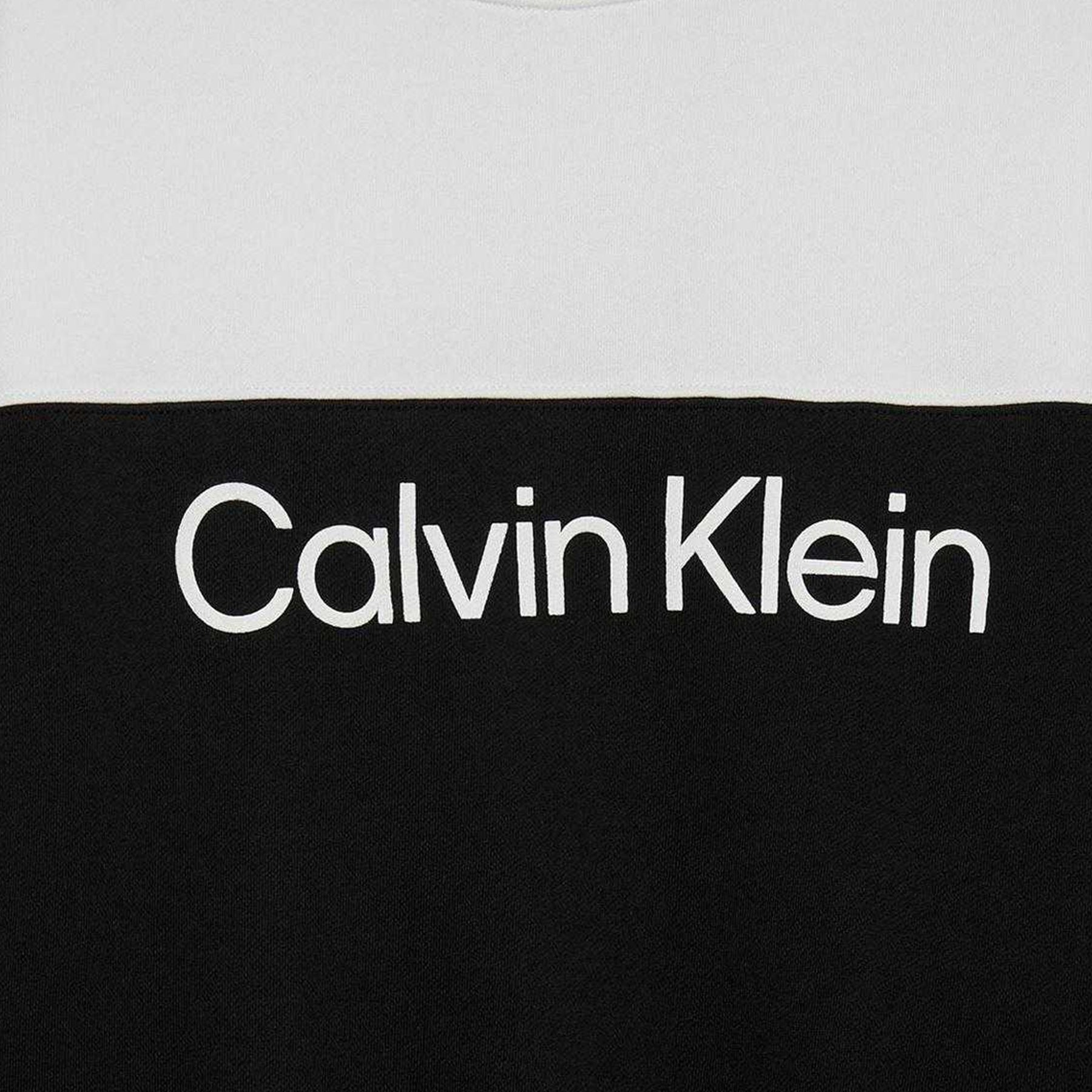 Black-Green-White - Side - Calvin Klein Childrens-Kids Colour Block Sweatshirt