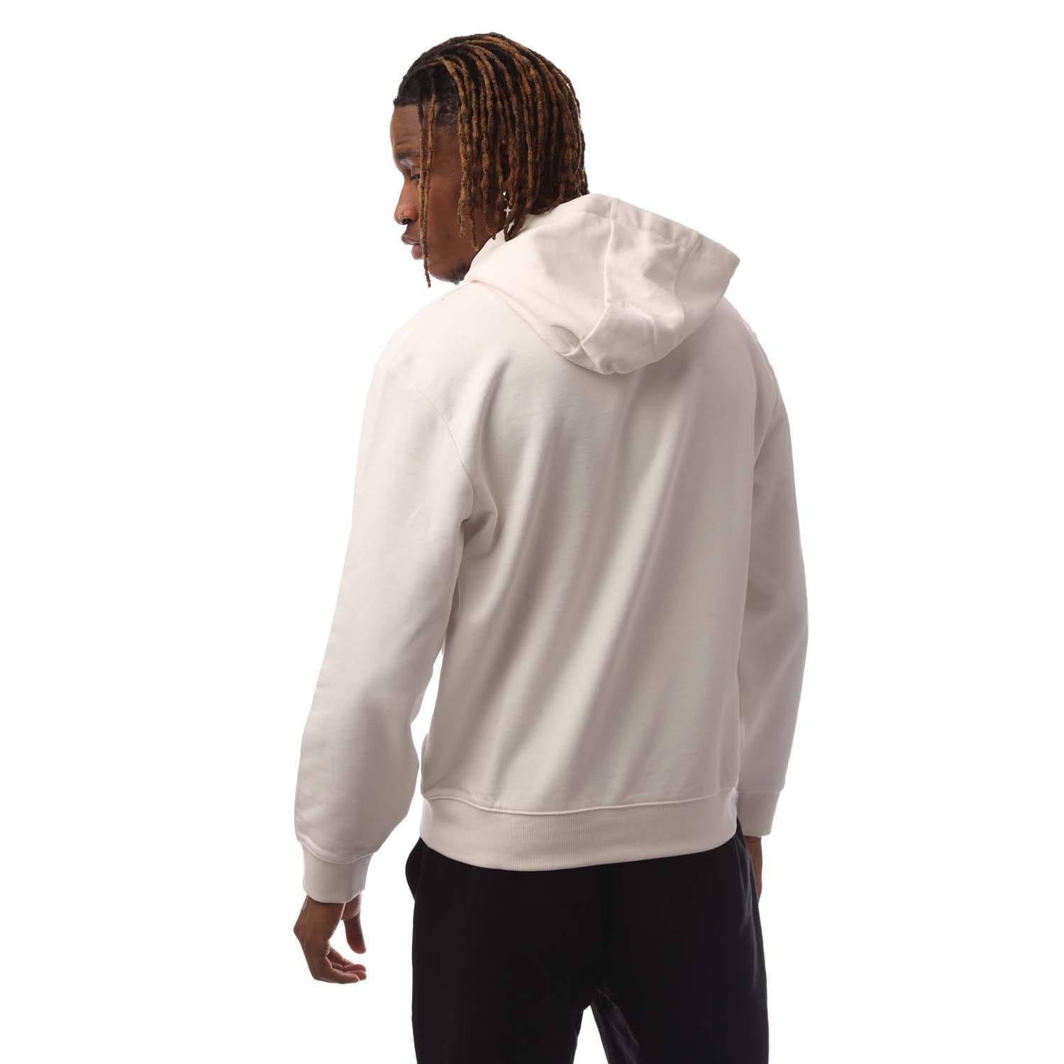 White - Back - Hugo Mens Dapo Logo Hoodie
