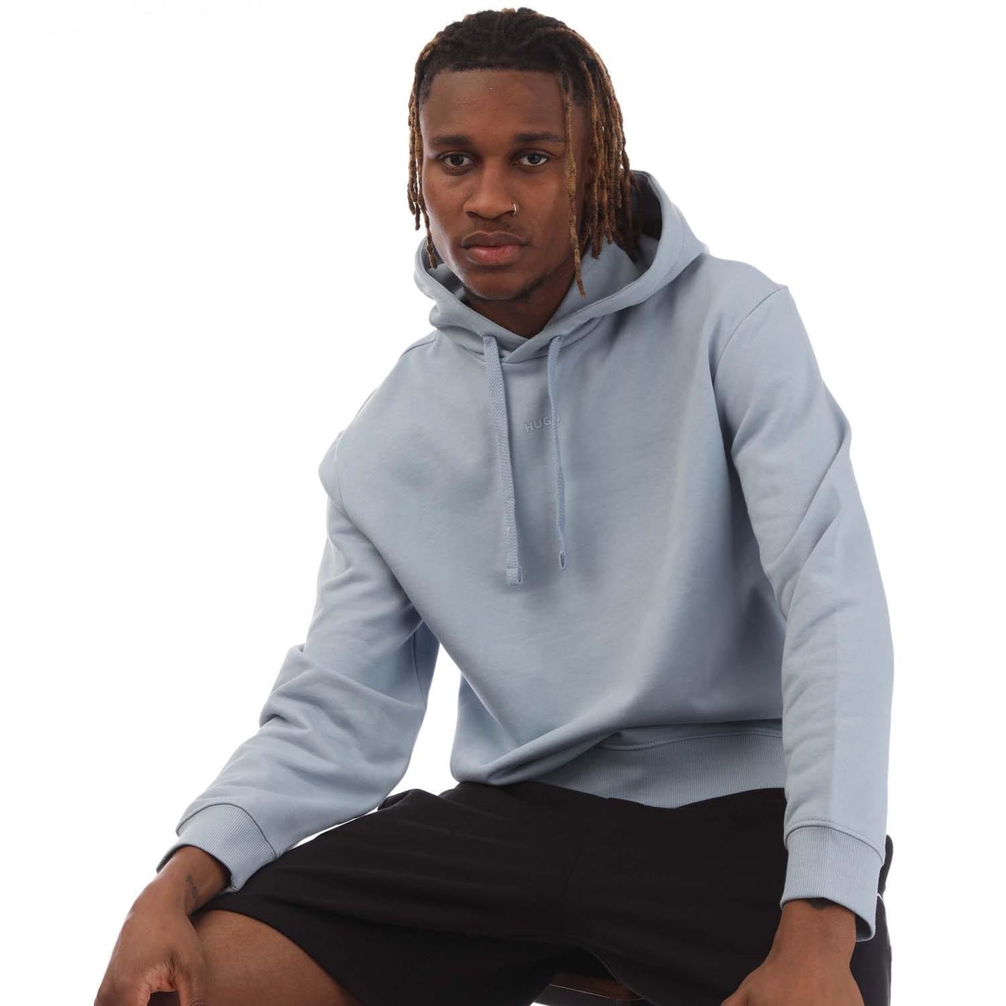 Blue - Lifestyle - Hugo Mens Dapo Logo Hoodie