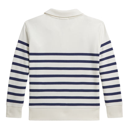 Multicoloured Stripe - Back - Ralph Lauren Childrens-Kids Striped Fleece Quarter Zip Sweatshirt