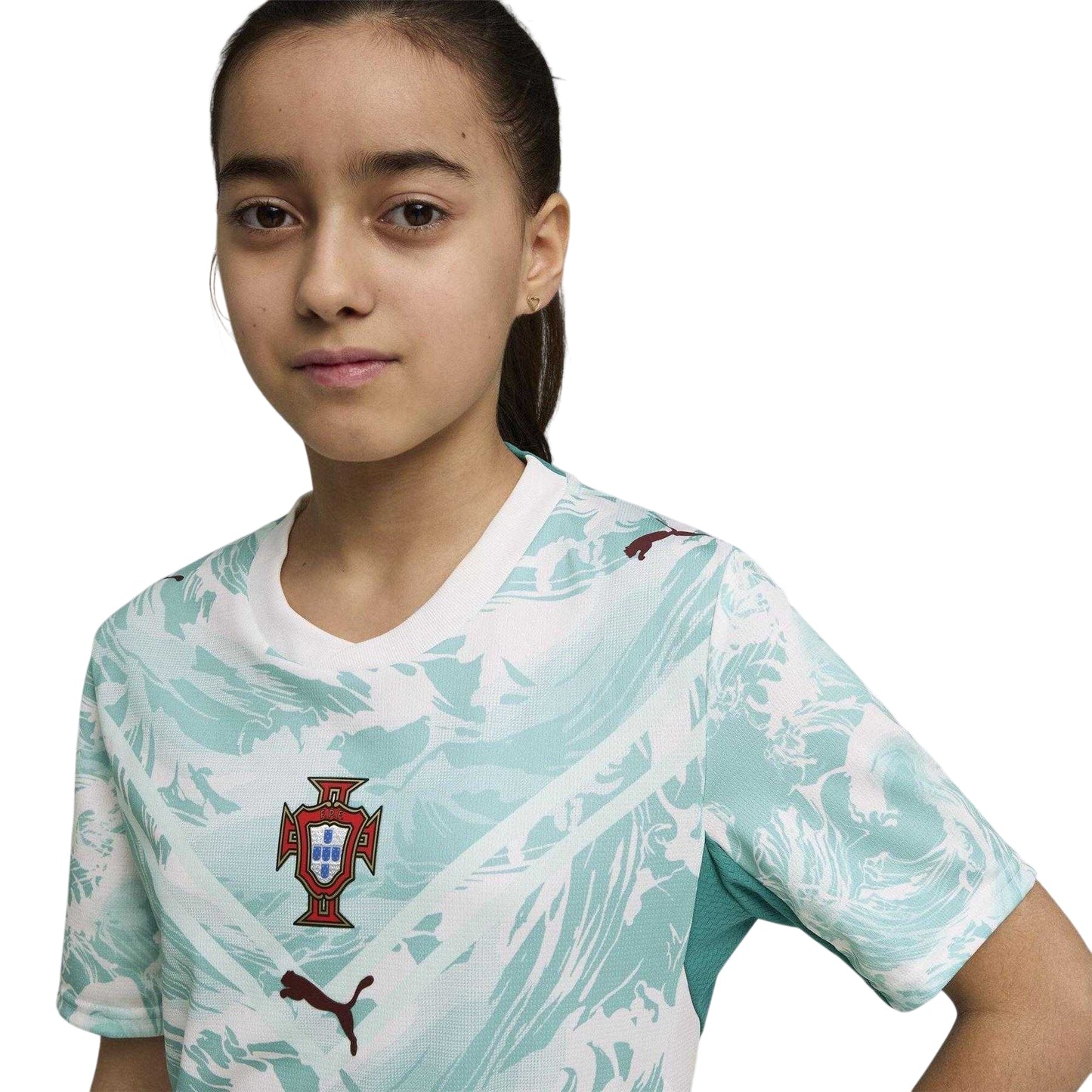 White-Green - Side - Puma Childrens-Kids World Cup 2026 Portugal FC Away Shirt