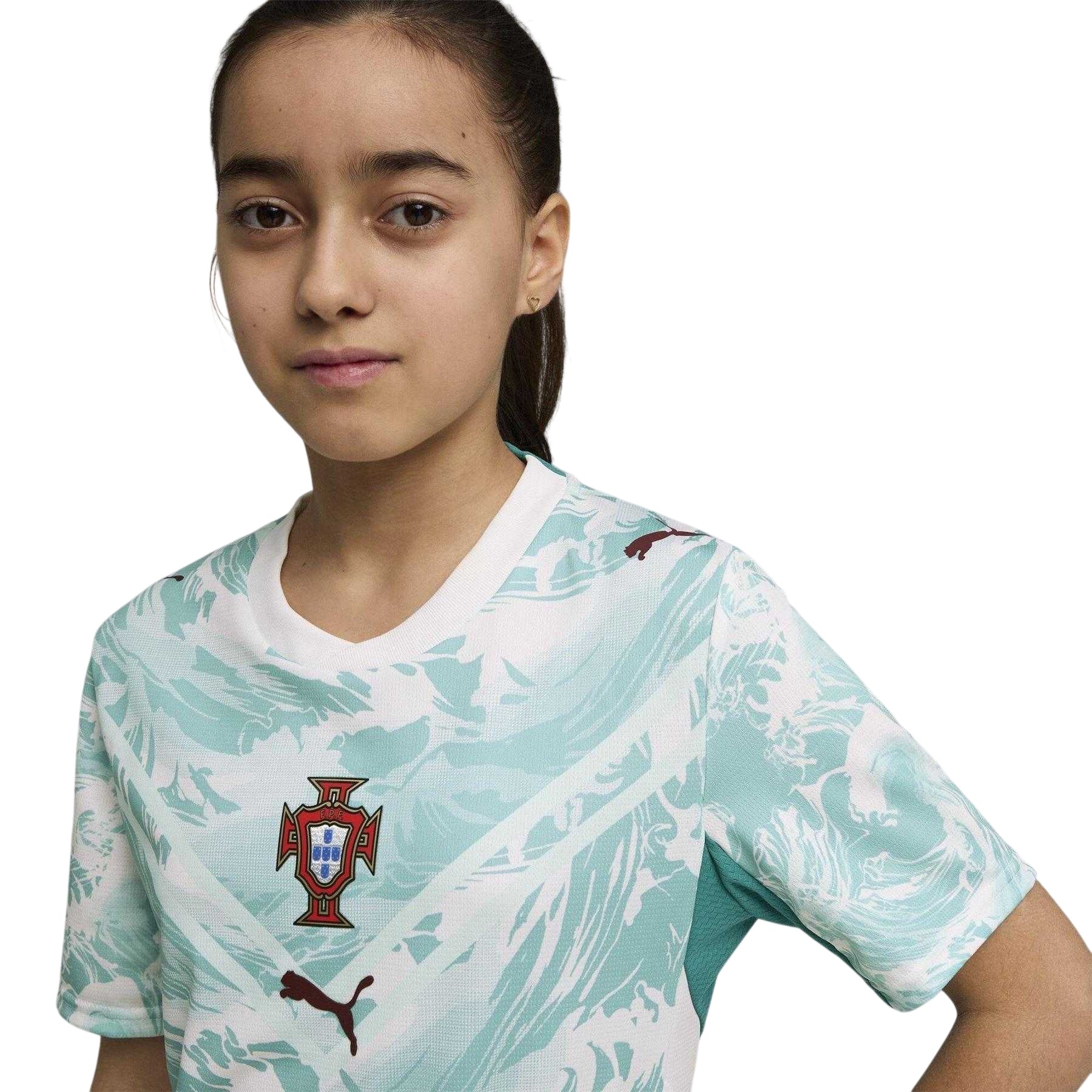 White-Green - Side - Puma Childrens-Kids World Cup 2026 Portugal FC Away Shirt