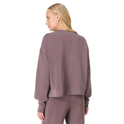 Sable-Brown - Back - Sweaty Betty Womens-Ladies Crew Neck Crop Sweatshirt