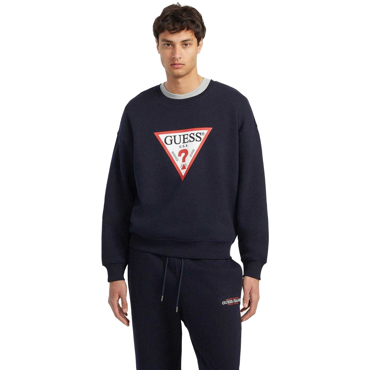 Ocean Blue - Lifestyle - Guess Mens Triangle Oversized Sweatshirt