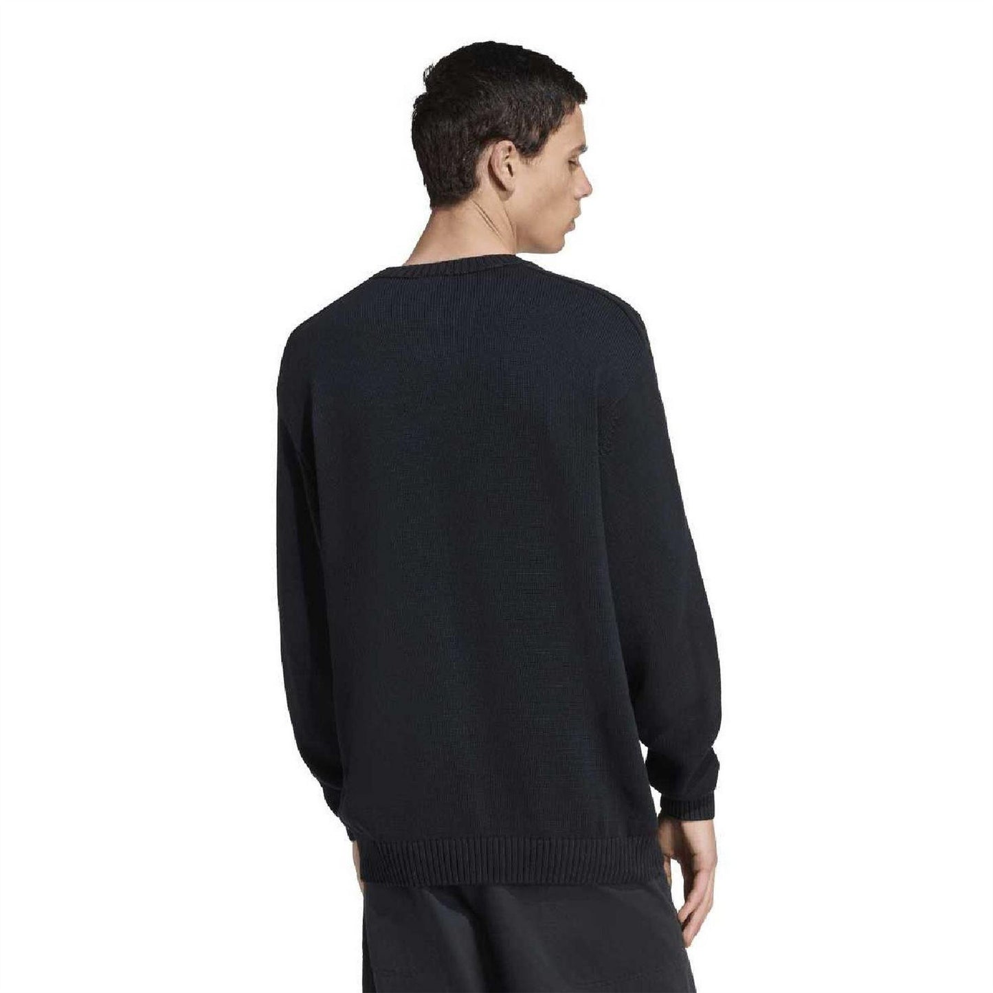 Black - Back - Adidas Mens Originals Crew Neck Relaxed Fit Raglan Sweatshirt