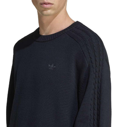 Black - Side - Adidas Mens Originals Crew Neck Relaxed Fit Raglan Sweatshirt