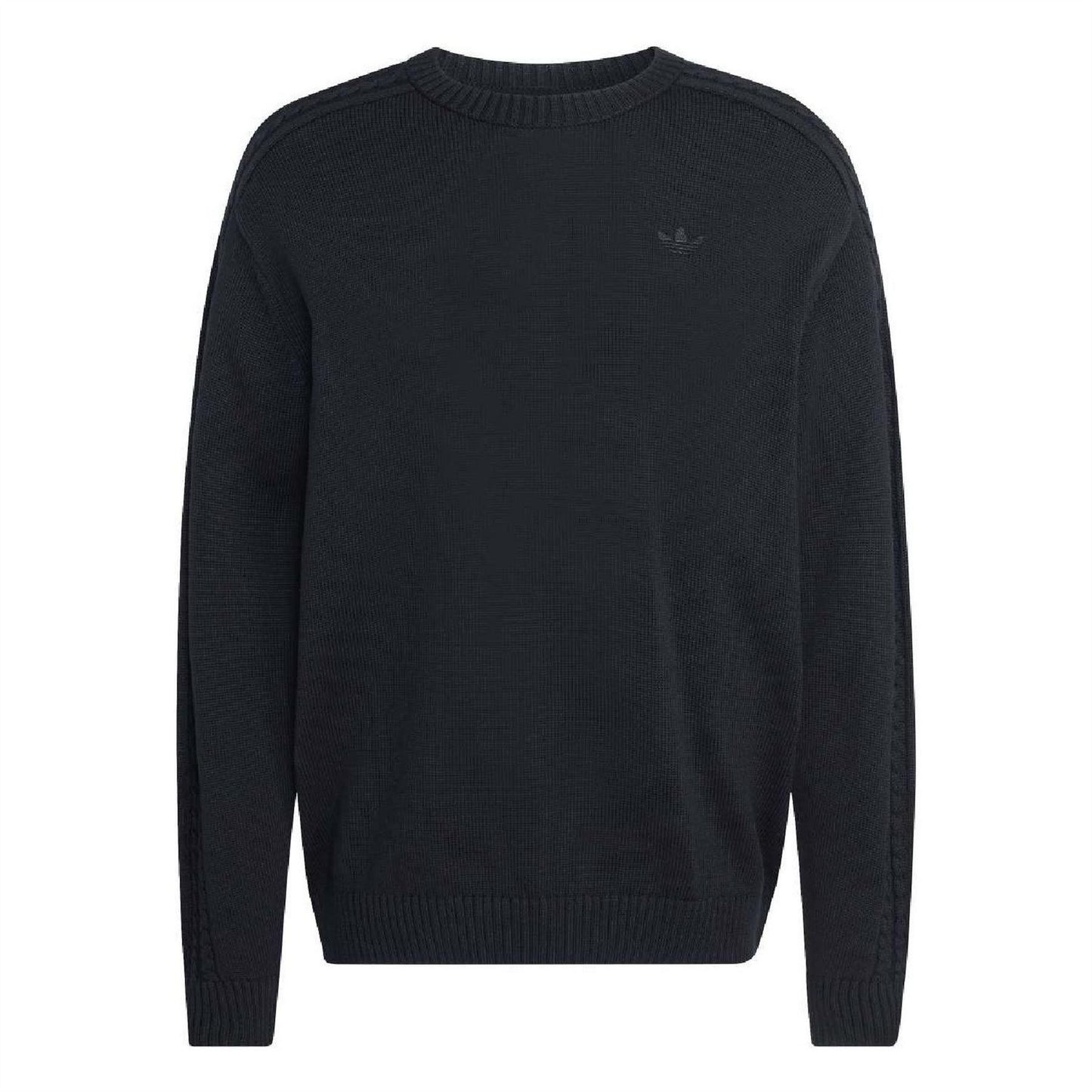 Black - Front - Adidas Mens Originals Crew Neck Relaxed Fit Raglan Sweatshirt