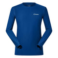 Blue - Front - Berghaus Mens 24-7 Tech Crew Neck Long-Sleeved T-Shirt
