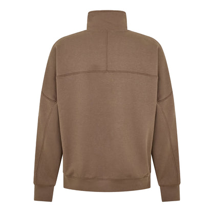 Chocolate Chip - Back - Timberland Mens Embroidered Logo Quarter Zip Sweatshirt