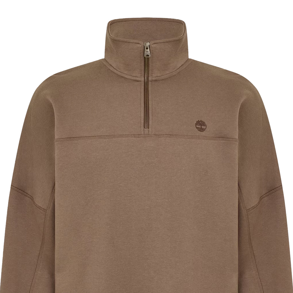 Chocolate Chip - Side - Timberland Mens Embroidered Logo Quarter Zip Sweatshirt