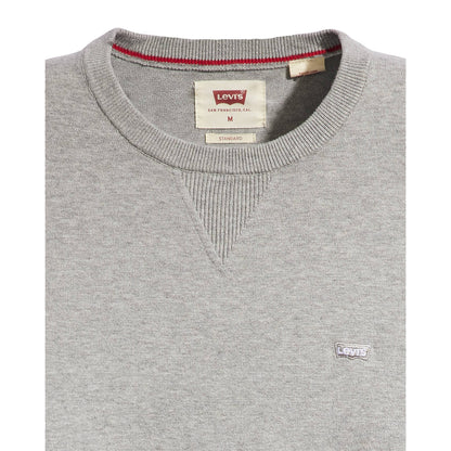 Grey Heather - Side - Levis Mens Embroidered Logo Crew Neck Sweater Top