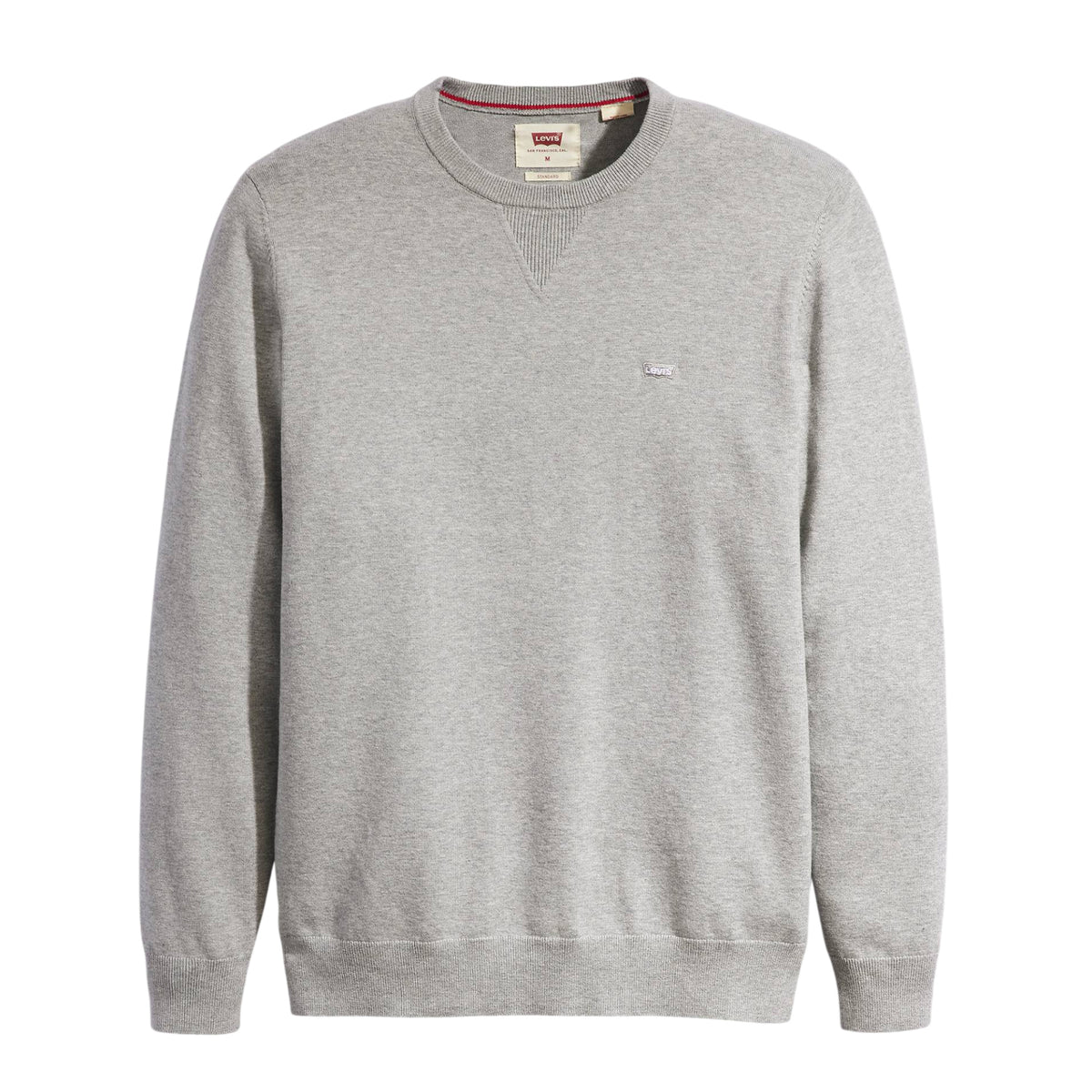 Grey Heather - Front - Levis Mens Embroidered Logo Crew Neck Sweater Top