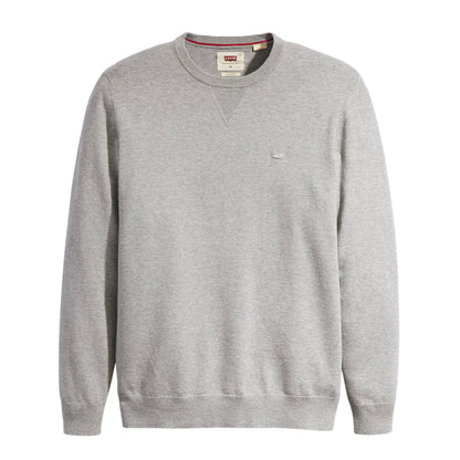 Grey Heather - Front - Levis Mens Embroidered Logo Crew Neck Sweater Top