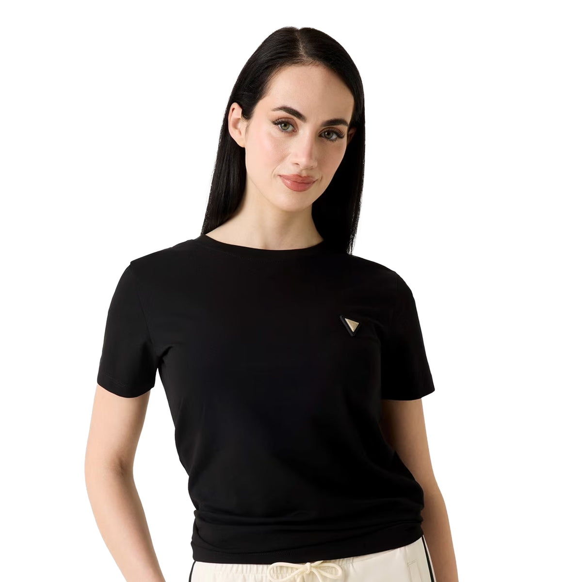 Jet Black - Side - Guess Womens-Ladies Regular T-Shirt