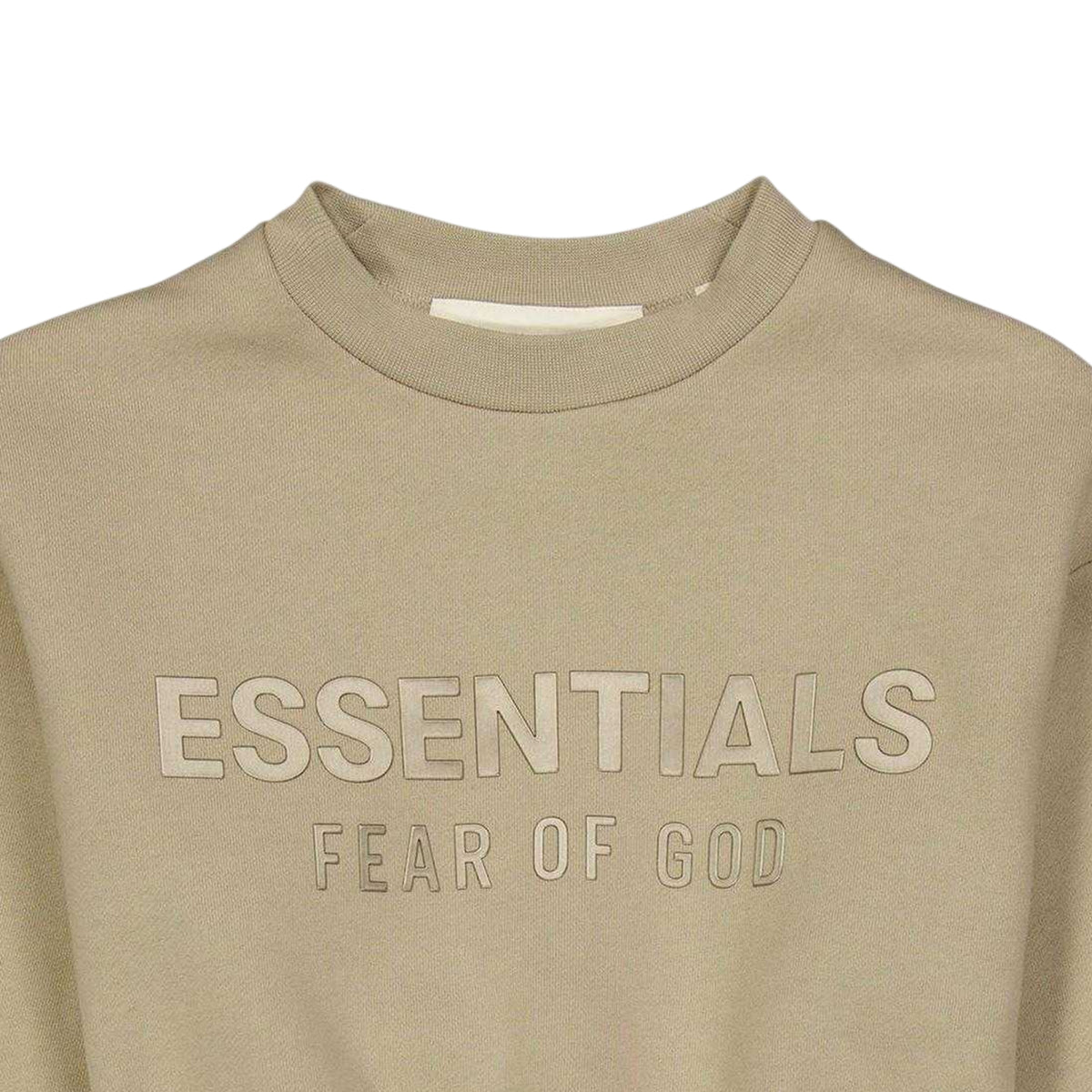 Beige - Side - Fear Of God Essentials Childrens-Kids Crew Neck Relaxed Fit Sweatshirt