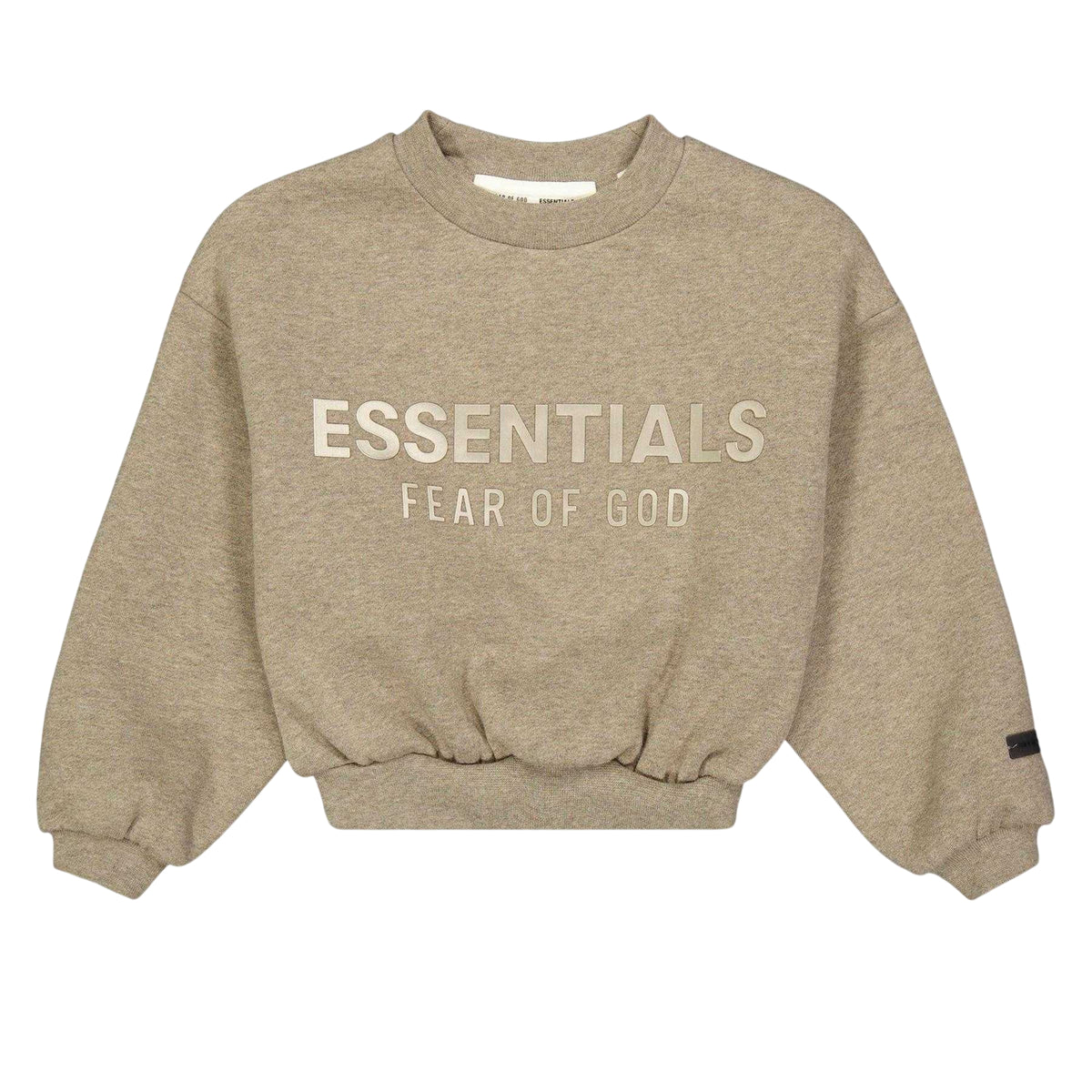 Brown - Front - Fear Of God Essentials Childrens-Kids Crew Neck Relaxed Fit Sweatshirt