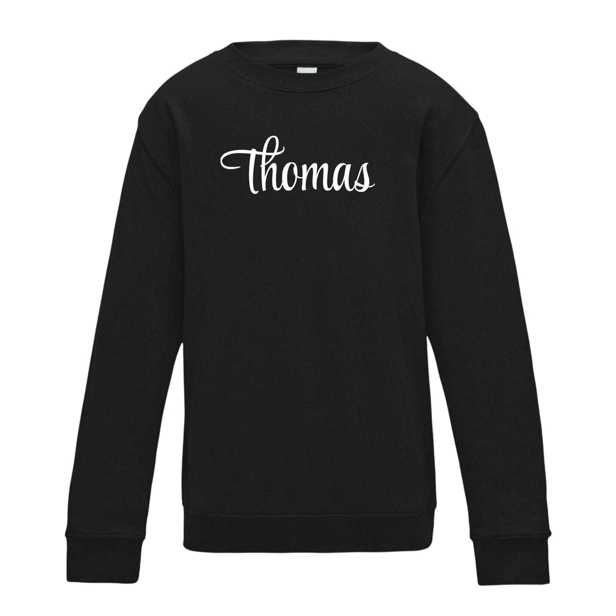 Jet Black - Front - AWD Childrens-Kids Cotton Crew Neck Sweatshirt