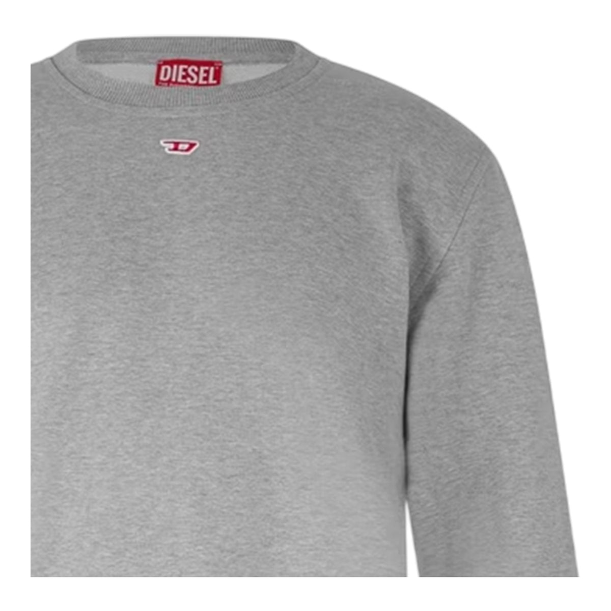 Grey Melange - Side - Diesel Mens S-Ginn-D Felpa Embroidered Logo Sweatshirt