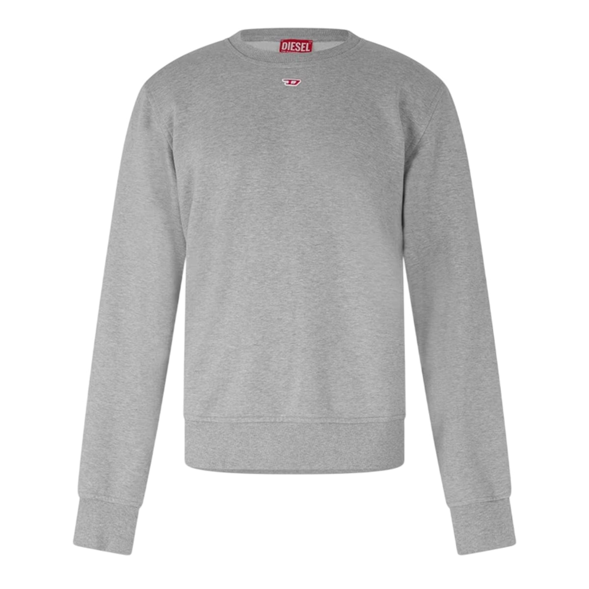 Grey Melange - Front - Diesel Mens S-Ginn-D Felpa Embroidered Logo Sweatshirt