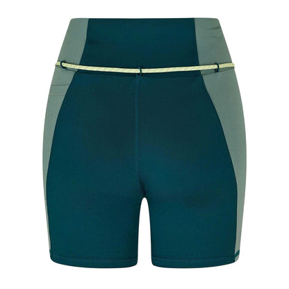Dark Green - Back - Red Run Womens-Ladies Skyline Cycling Shorts