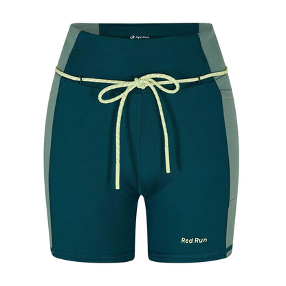 Dark Green - Front - Red Run Womens-Ladies Skyline Cycling Shorts