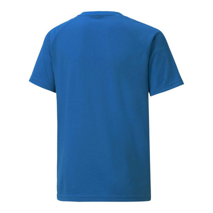 Blue-Black-White - Back - Puma Childrens-Kids Team Liga Striped Stripes Athletic T-Shirt