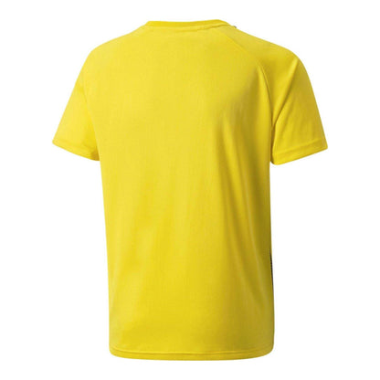 Cyber Yellow-Black - Back - Puma Childrens-Kids Team Liga Striped Stripes Athletic T-Shirt