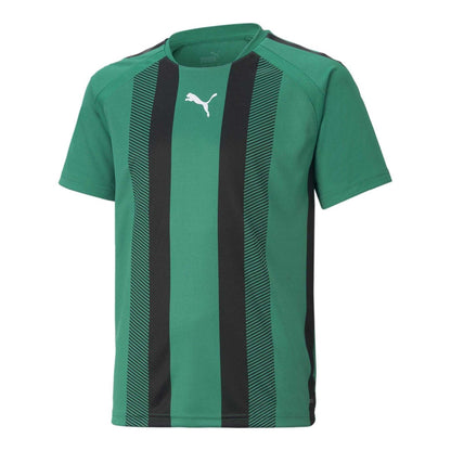 Green-Black-White - Front - Puma Childrens-Kids Team Liga Striped Stripes Athletic T-Shirt