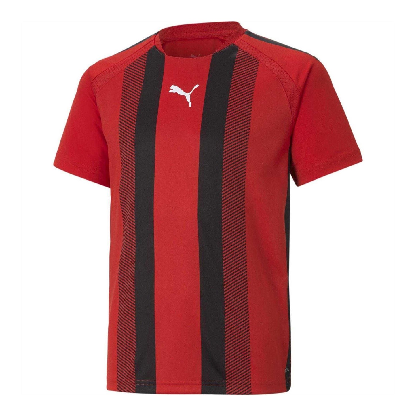 Red-Black-White - Front - Puma Childrens-Kids Team Liga Striped Stripes Athletic T-Shirt