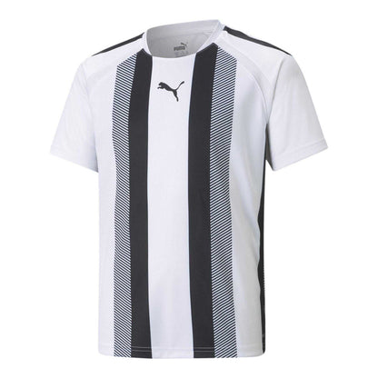 White-Black - Front - Puma Childrens-Kids Team Liga Striped Stripes Athletic T-Shirt