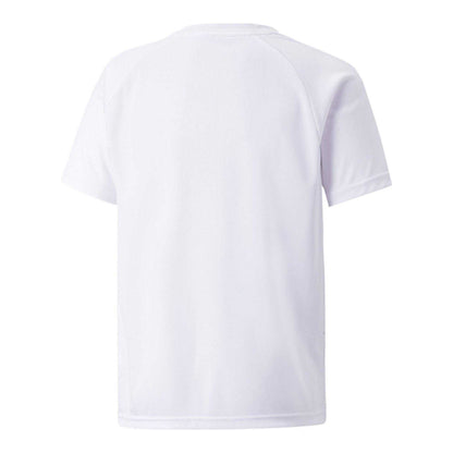 White-Black - Back - Puma Childrens-Kids Team Liga Striped Stripes Athletic T-Shirt
