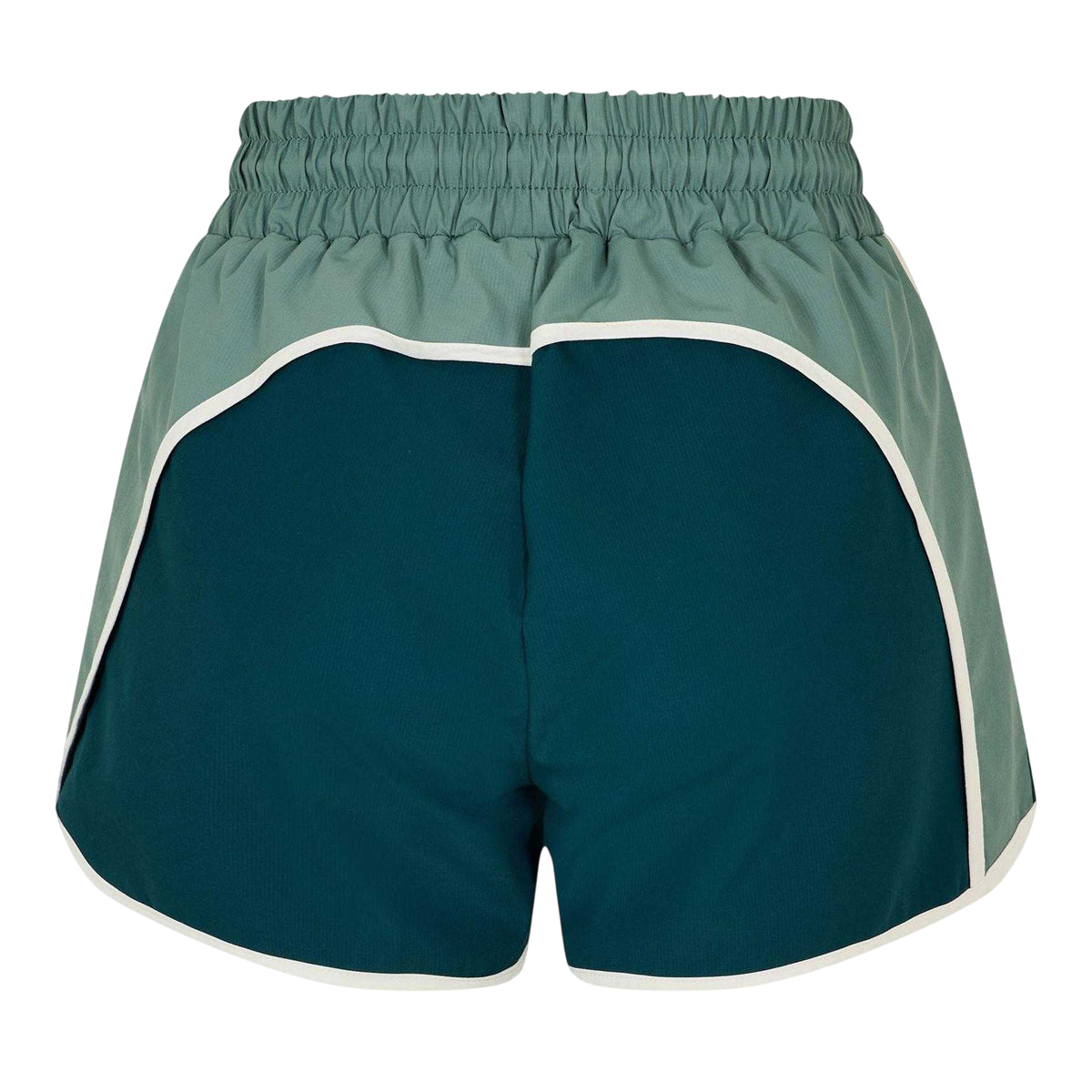 Green - Back - Red Run Womens-Ladies Skyline Colour Block Running Shorts