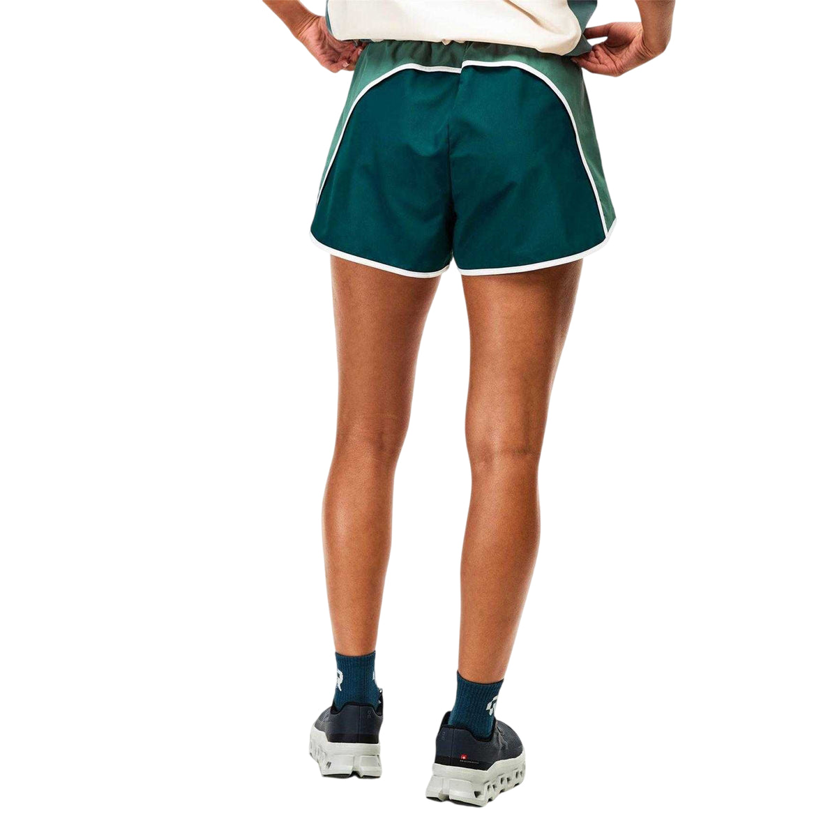 Green - Lifestyle - Red Run Womens-Ladies Skyline Colour Block Running Shorts