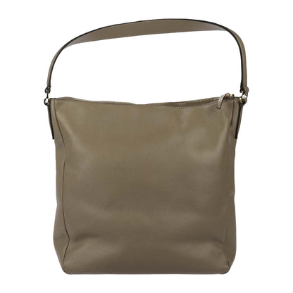 Brown - Back - Boss Alyce Hobo Cow Leather Shopper Bag