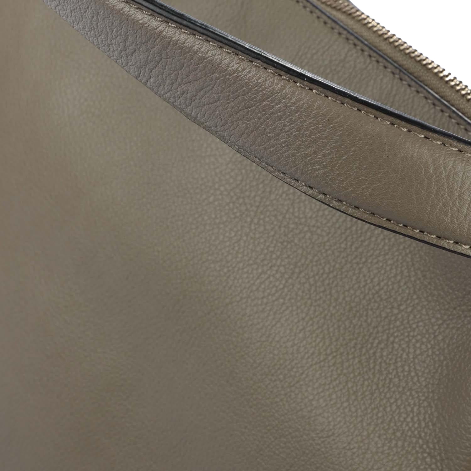Brown - Side - Boss Alyce Hobo Cow Leather Shopper Bag
