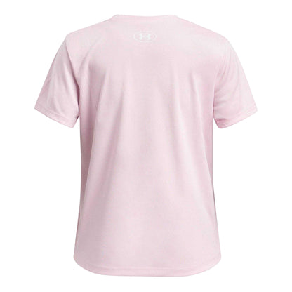 Pink - Back - Under Armour Girls Tech Wordmark T-Shirt