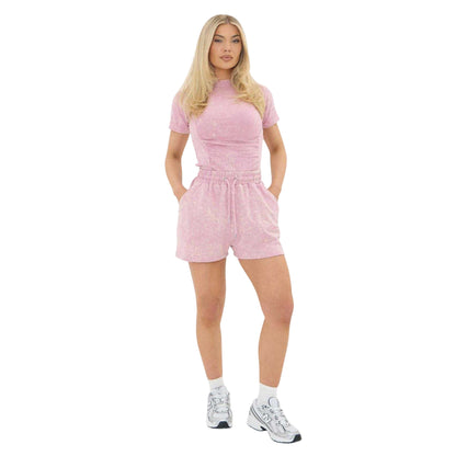 Dusty Pink - Side - I Saw It First Womens-Ladies Cotton Blend Relaxed Fit Shorts