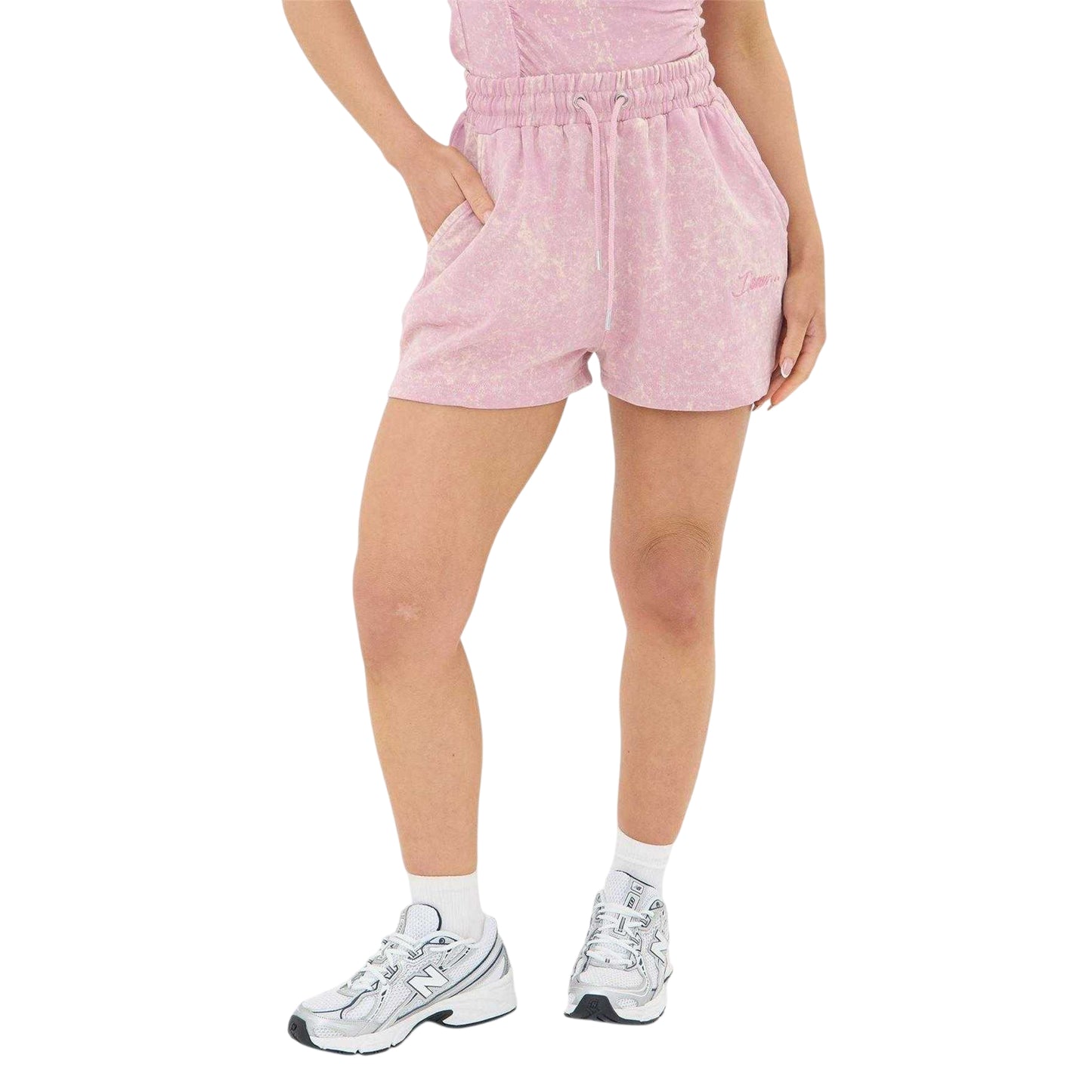 Dusty Pink - Front - I Saw It First Womens-Ladies Cotton Blend Relaxed Fit Shorts