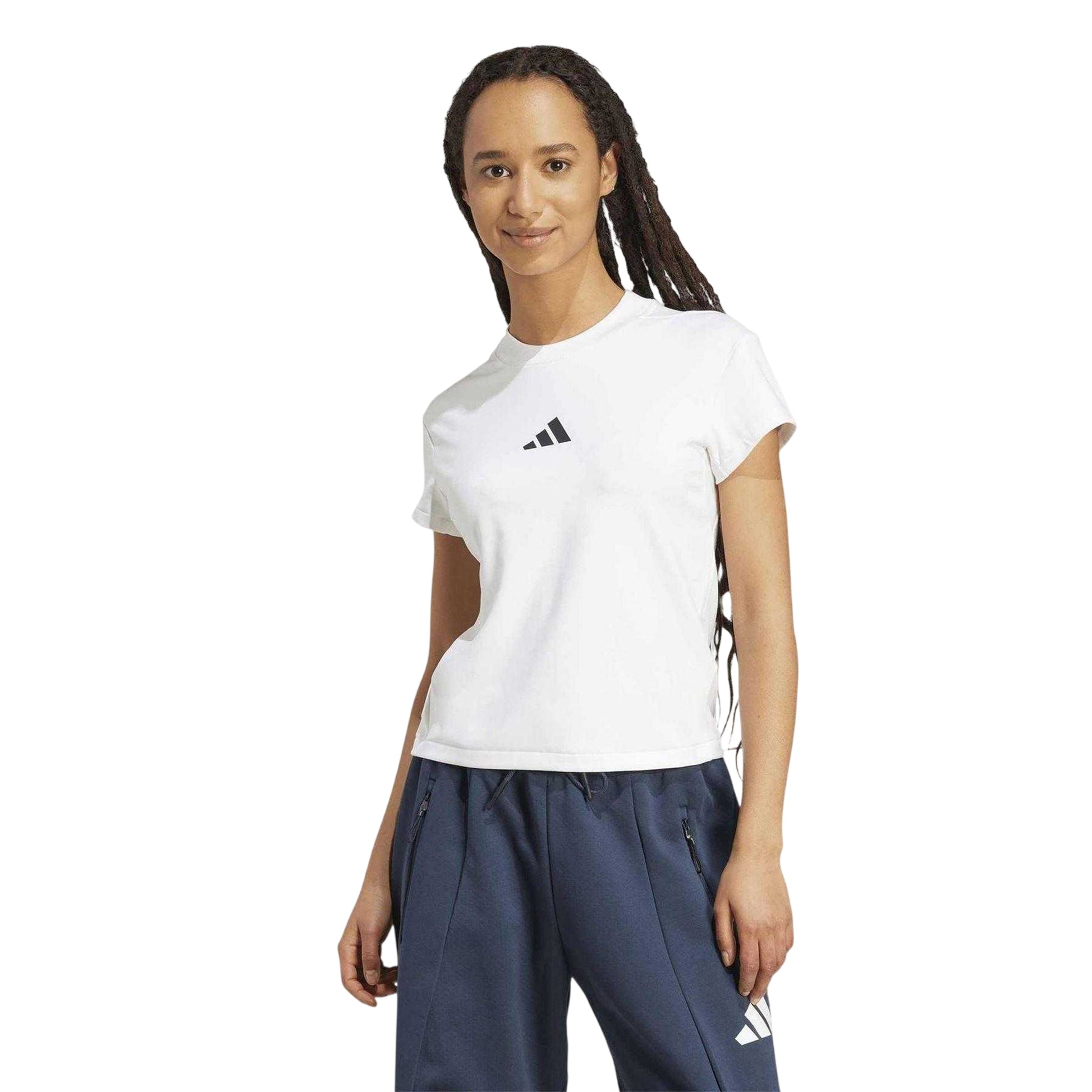 White - Side - Adidas Womens-Ladies ZNE T-Shirt