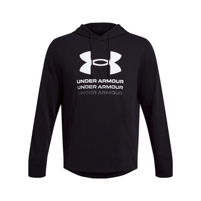 Black - Front - Under Armour Mens Rival French Terry Hoodie